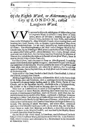 Of the Eighth Ward, or Aldermanry of the City of London, called Langborn Ward