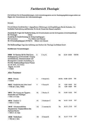 Fachbereich Theologie