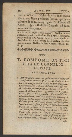 XXV. T. Pomponii Attici Vita Ex Cornelio Nepote.