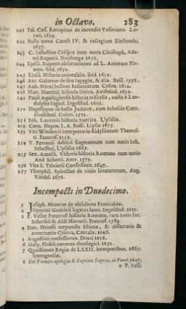 283-286, Incompacti in Duodecimo.