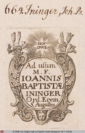 Exlibris des Johann Baptist Inninger