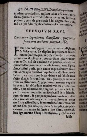 Effugium XXVI.Ducitur ex ingeniorum diversitate, quae variat secundum nationes, climata, &c.