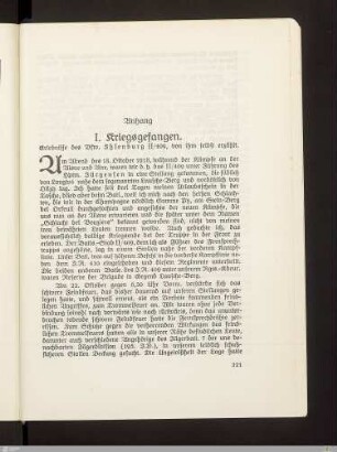 I. Kriegsgefangen
