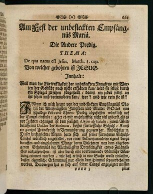 661-671, Am Fest der unbefleckten Empfängnus Maria. Die Andere Predig