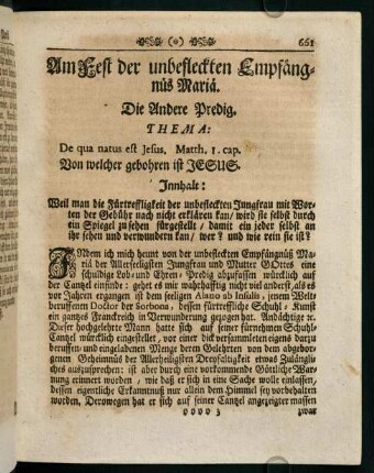 661-671, Am Fest der unbefleckten Empfängnus Maria. Die Andere Predig