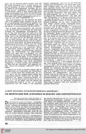 N.F. 11.1931: Die Beurteilung der Leistungen im Zeichen- und Kunstunterricht