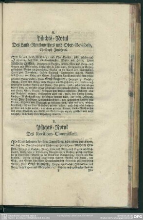 B. Pflichts-Notul Des Revisoris-Commissarii
