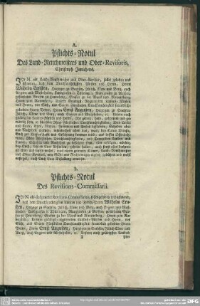 B. Pflichts-Notul Des Revisoris-Commissarii
