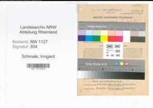 Entnazifizierung Irmgard Schmale , geb. 30.04.1910 (Aerztin)