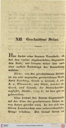 XII. Geschnittene Steine