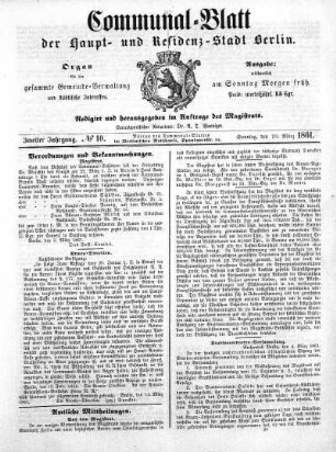 1861,10: No. 10, 10. März 1861