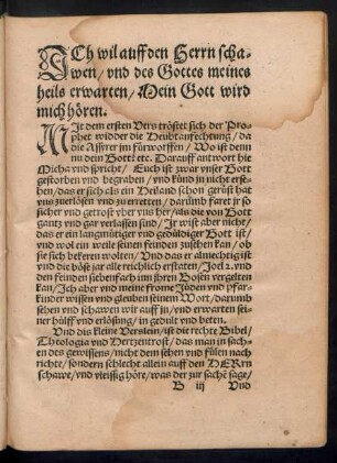 Ich wil auff den Herrn schawen/ und des Gottes meines heils erwarten ...