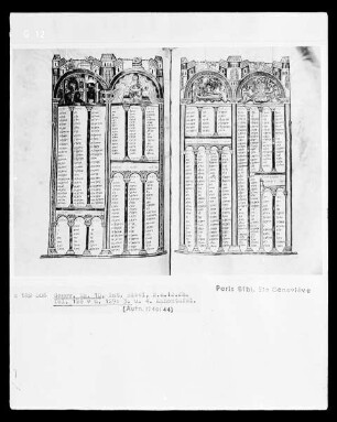 Bibel des Manerius Teil 3 — 3. Kanontafel, Folio 128 verso