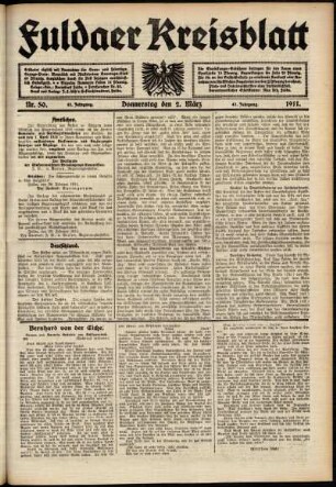 Ausgabe vom Donnerstag, den 02. März 1911.