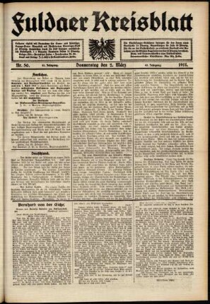 Ausgabe vom Donnerstag, den 02. März 1911.