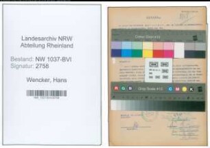 Entnazifizierung Hans Wencker , geb. 03.11.1903 (Fahrer)