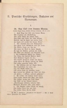 II. Poetische Erzählungen, Balladen und Romanzen
