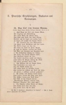 II. Poetische Erzählungen, Balladen und Romanzen