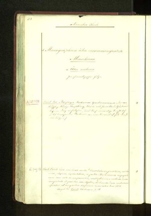 5. Monographien über zusammengesetzte Maschinen.