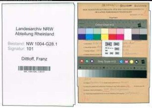 Entnazifizierung Franz Dittloff , geb. 24.05.1913 (Postangestellter)