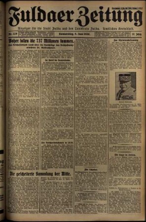 Erste Ausgabe vom Donnerstag, den 05. Juni 1930.