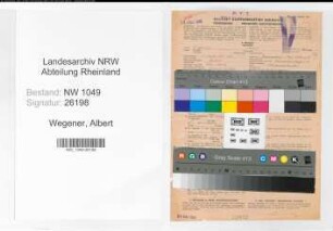 Entnazifizierung Albert Wegener , geb. 09.09.1893 (Postbeamter)