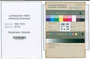 Entnazifizierung Heinrich Koopmann , geb. 28.08.1900 (Betriebsmeister)