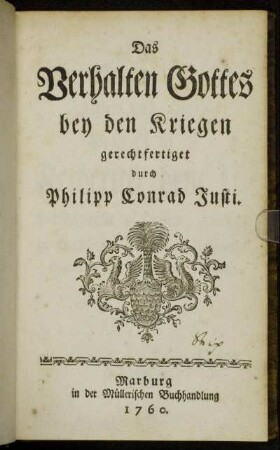 Das Verhalten Gottes bey den Kriegen