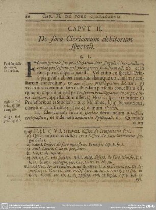 Caput II. De foro Clericorum debitorum speciali