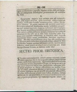 Sectio. Prior. Historica.