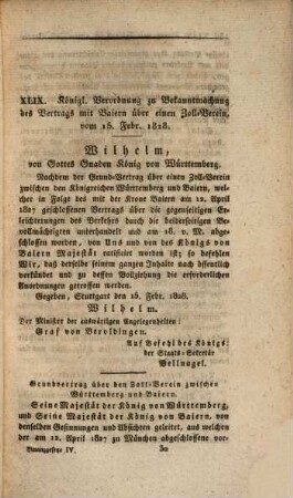 Sammlung der seit der Verfassung vom 25. Sept. 1819 ergangenen Finanz-Gesetze des Königreiches Württemberg, 4