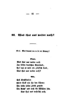 22. Was thut uns weiter noth?