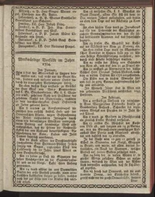 Merkwürdige Vorfälle im Jahre 1784