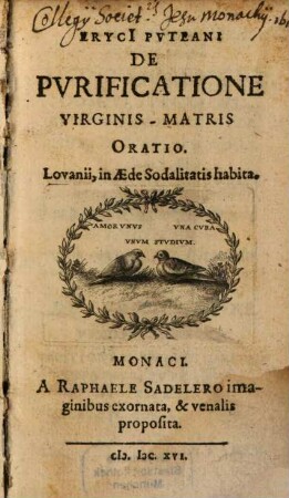 De Purificatione Virginis Matris Oratio