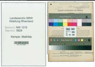 Entnazifizierung Mathilde Kemper , geb. 10.03.1906 (Haendlerin)
