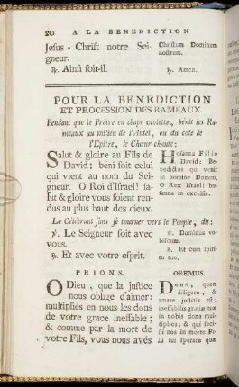 Pour La Benediction Et Procession Des Rameaux.