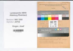 Entnazifizierung Josef Kingen, geb. 11.03.1900 (Kaufm.Angest.)