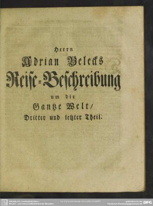 Dritter und letzter Theil