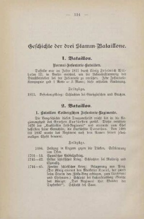 Geschichte der drei Stamm-Bataillone