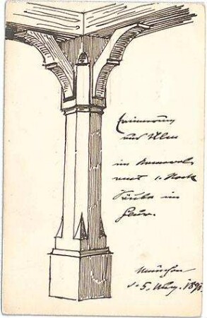 Hauberrisser, Georg von; u. a. Deutschland; Österreich; Skizzen - Pfeiler in Ulm (Perspektive)
