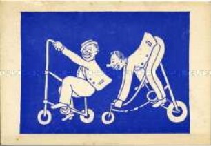 Werbepostkarte einer französischen Komikertruppe