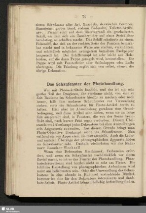 Das Schaufenster der Photohandlung