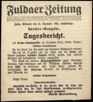 Ausgabe vom Mittwoch, den 15. Dezember 1915.