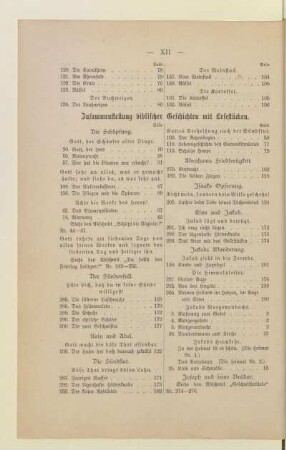 Zusammenstellung biblischer Geschichten mit Lesestücken