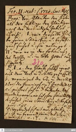 Disposition der Predigt von August Hermann Francke über Lk 2,15 am 26.12.1720.