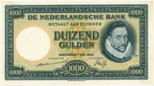 Geldschein, 1.000 Gulden, 7.5.1945