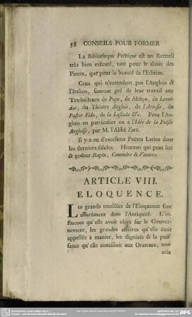 Article VIII. Eloquence