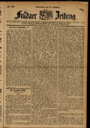 Ausgabe vom Donnerstag, den 30. Dezember 1886.