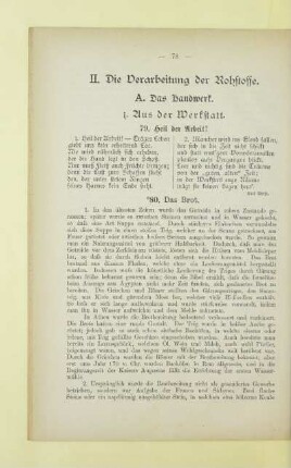 II. Die Verarbeitung der Rohstoffe