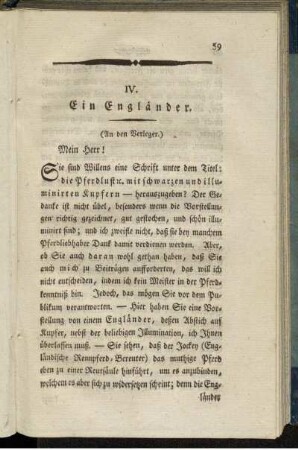 IV. Ein Engländer.